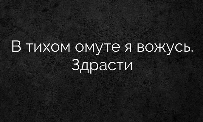 В тихом омуте я вожусь Здрасти