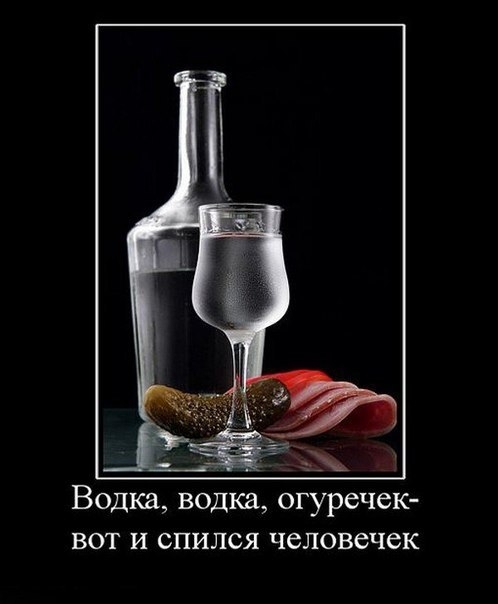 Водка водка огуречек вот и спился человечек