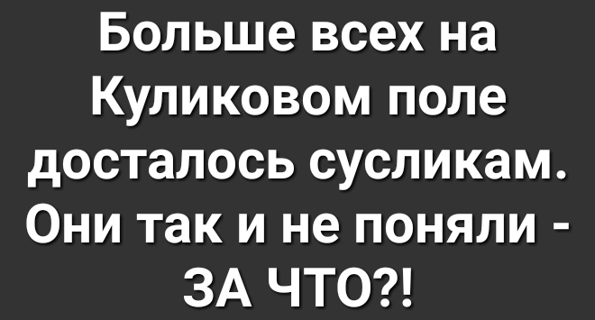 Больше всех на Куликовом поле досталось сусликам Они так и не поняли ЗА ЧТО