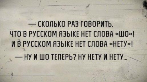СКОПЬКО РАЗ ГОВОРИТЬ ЧТО В РУССКОМ ЯЗЫКЕ НЕТ СЛОВА ШО И В РУССКОМ ЯЗЫКЕ НЕТ СПОВН НЕТУ _ НУ И ШОТЕПЕРЬ НУ НЕТУ И НЕТУ