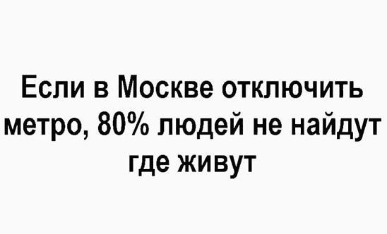 Если в Москве отключить метро 80 людей не найдут где живут