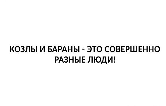 КОЗЛЫ И БАРАНЫ ЭТО СОВЕРШЕННО РАЗНЫЕ ЛЮДИ