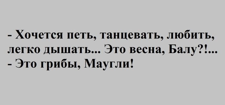 Хочется петь танцевать любить легко дышать Это весна Балу Это грибы Маугли