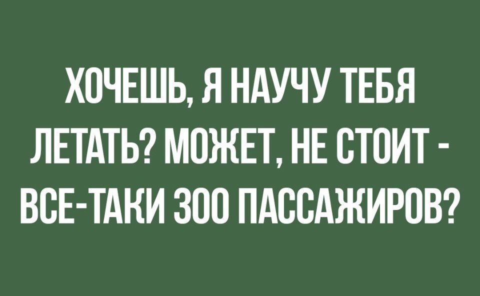 ХОЧЕШЬ Я НАУЧУ ТЕБЯ ЛЕТАТЬ МОЖЕТ НЕ СТОИТ ВСЕ ТАКИ 300 ПАССАЖИРОВ