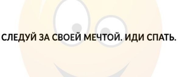 СЛЕДУЙ ЗА СВОЕЙ МЕЧТОЙ ИДИ СПАТЬ