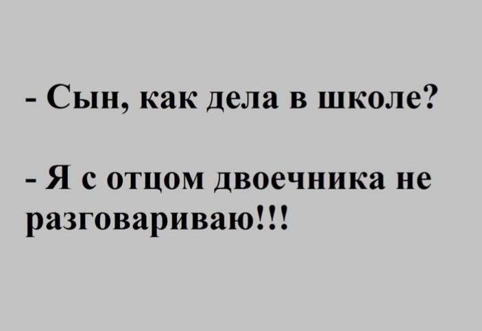 Сын как дела в школе Я с отцом двоечника не разговариваю