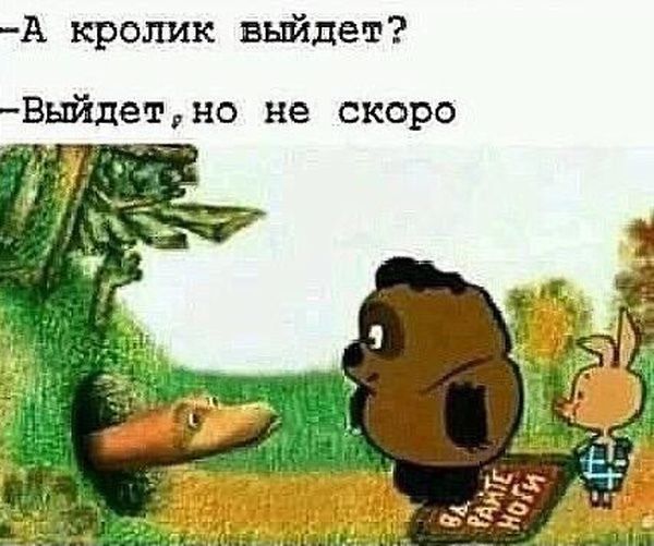 А кролик выйдет Выйдетно не скоро