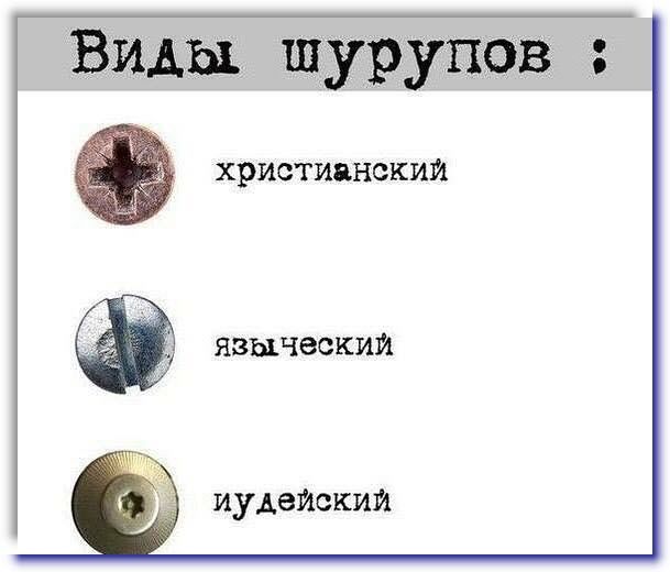 Виды шурупов христианским языческим иудейский