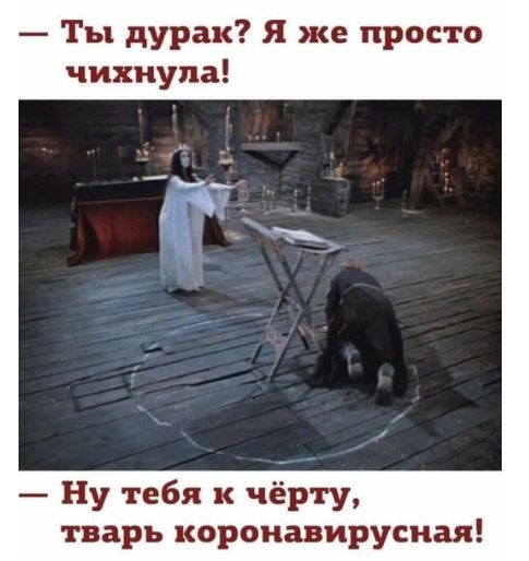 Ты дурак Я же просто чихнупа Ну тебя к чёрту тварь короиавирусная