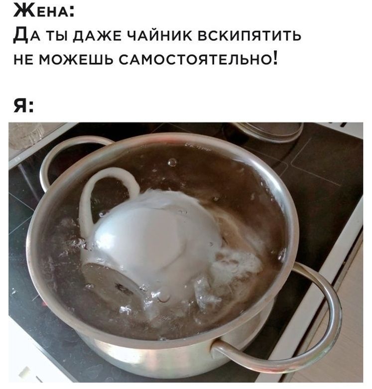 ЖЕНА ДА ТЫ ДАЖЕ ЧАЙНИК ВСКИПЯТИТЬ не можешь САМОСТОЯТЕЛЬНО