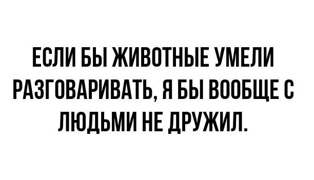 ЕСЛИ БЫ ЖИВОТНЫЕ УМЕЛИ РАЗГОВАРИВАТЬ Н БЫ ВООБЩЕ С ЛЮДЬМИ НЕ ДРУЖИЛ