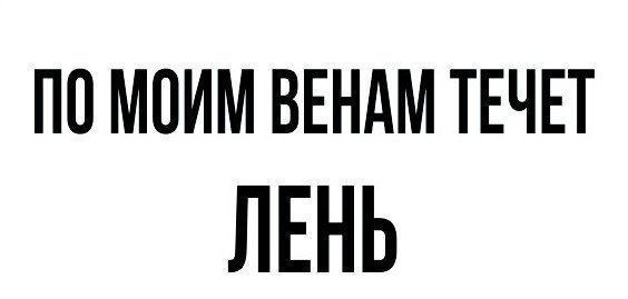 по моим ВЕНАМ ТЕЧЕТ ЛЕНЬ