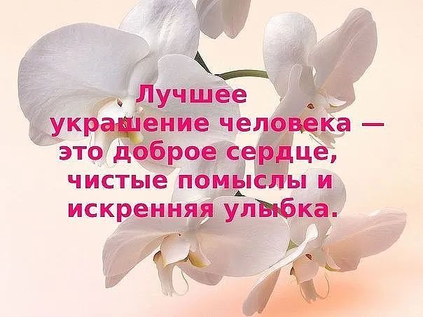 Ёд Лучшее _ украцщение человека это доброе сердце чистые помыслы и искренняя улыбка в д А _