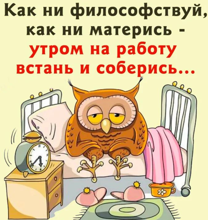 Как ни философствуй как ни матерись утром на работу встань и себе ись