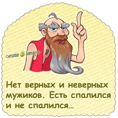 Нет верных и неверных мужиков Есть спалился и не спалился