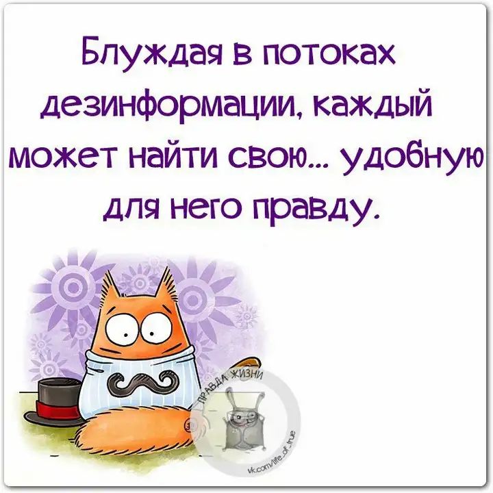 Блуждая в потоках дезинформации каждый может найти свою удобную для него правду