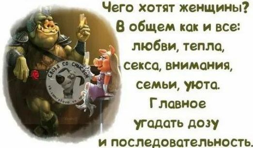 Чего хотят женщины В общем как и все любви тепла секса внимания семьи уюта Главное угадать дозу и последовательность