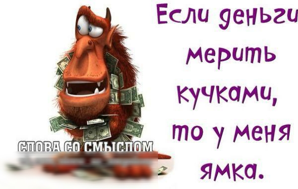 Если 9еньги мерить кучкагш то у меня ЯМКО