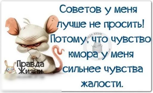 Советов у меня уцше не просить ПотомуіЁЁо чувств юморауменя сильнее ЧУВСТВа ЖЭПОСТИ