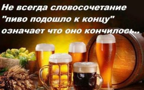 Не всегда словосочетание пиво подошло к концу ОЗНВЧЗЕТ ЧТО оно КОН іі