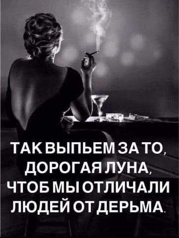 Ш ТАК ВЫПЬЕМ ЗА ТО ДОРОГАЯ ЛУНА чтов мы отличдли ЛЮДЕЙ отдврьмд