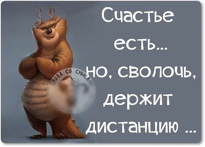 Счастье есть из 0 сволочь держит дистанцию