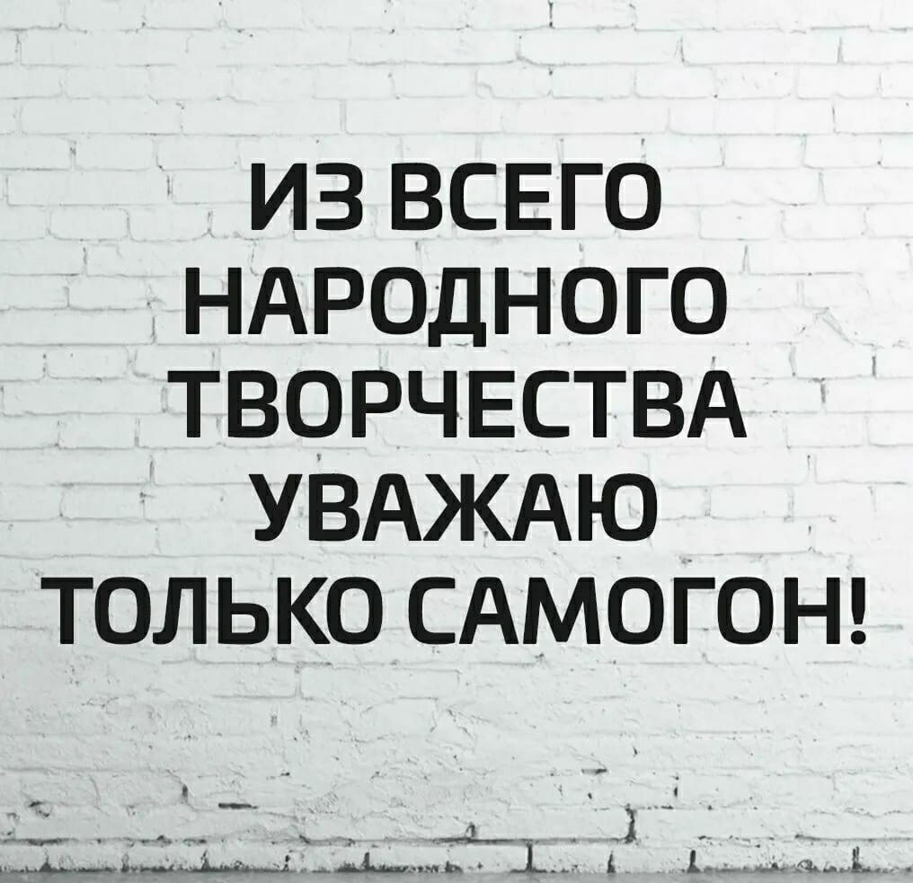 Из всего народного творчества уважаю только самогон!