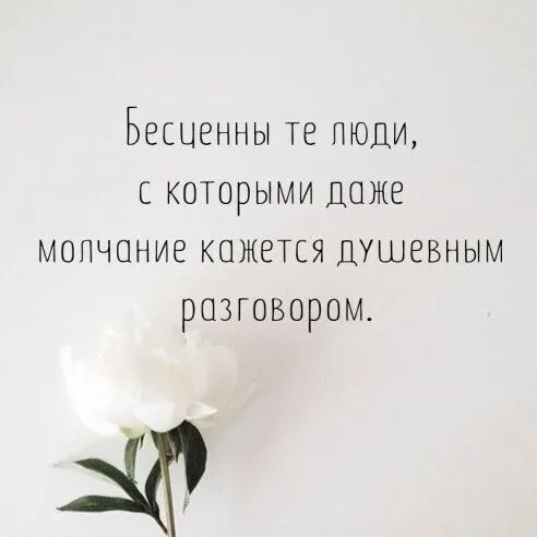Бесценны те люди, с которыми даже молчание кажется душевным разговором. К