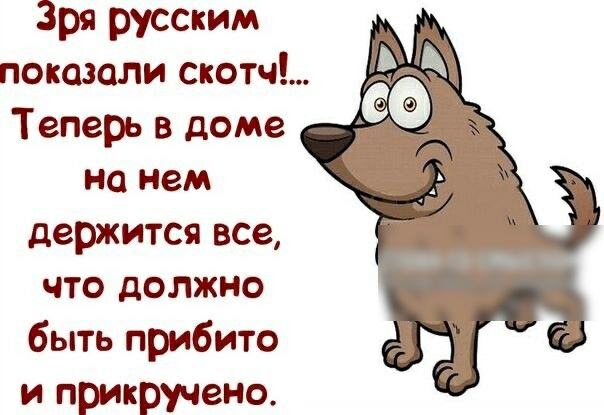 Зря русским показали скотч Теперь в доме на нем держится все что должно быть прибито и прикручено