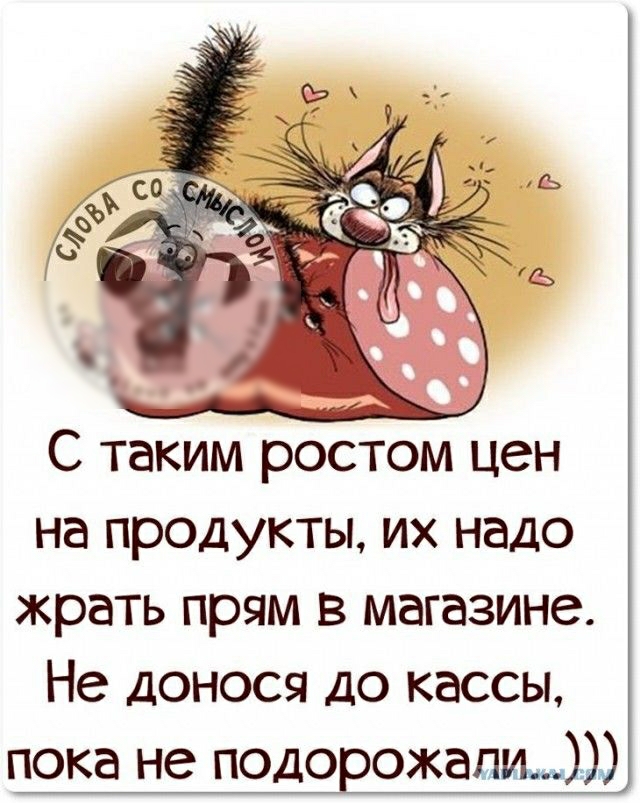 С таким ростом цен на продукты, их надо жрать прям в магазине. Не донося до кассы, пока не подорожали...