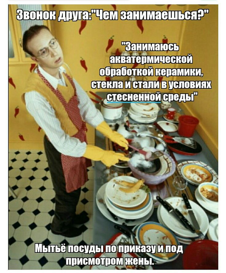 Мытьёлосуды щъш под присмотромйжены