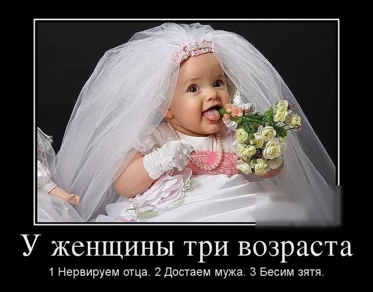 У женщины три возраста 1 нервируем отца. 2 достаем мужа. 3 бесим зятя