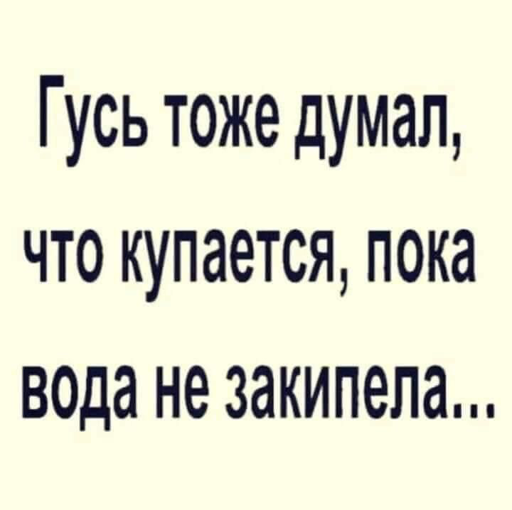 Гусь тоже думал что купается пока веда не закипела