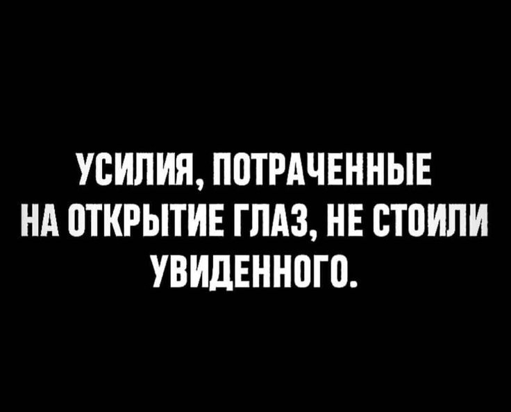 Усилия, потраченные на открытие глаз, не стоили увиденного.