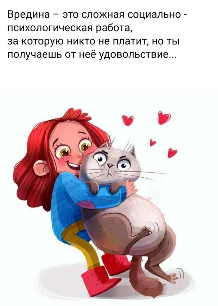 Вредина  это сложная социально  психологическая работа за которую никто не платит, но ты получаешь от неё удовольствие...