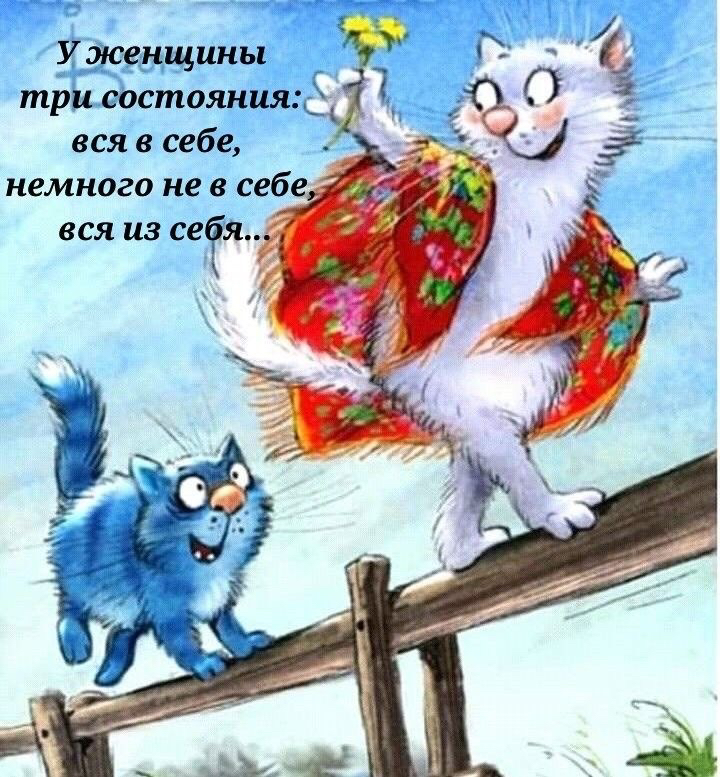 У женщины три состояния вся в себе немного не в себе