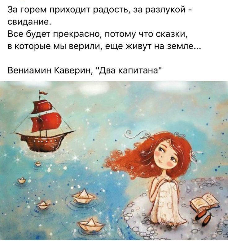 За горем приходит радость за разлукой свидание Все будет прекрасно потому что сказки в которые мы верили еще живут на земле Вениамин Каверин Два капитана