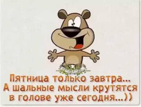 Пятница то ькб завтра А шальные мысли крутятся в голове уже сегодня