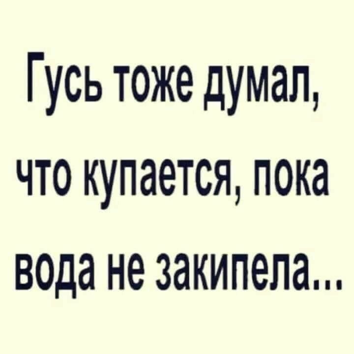 Гусь тоже думал что купается пока веда не закипела