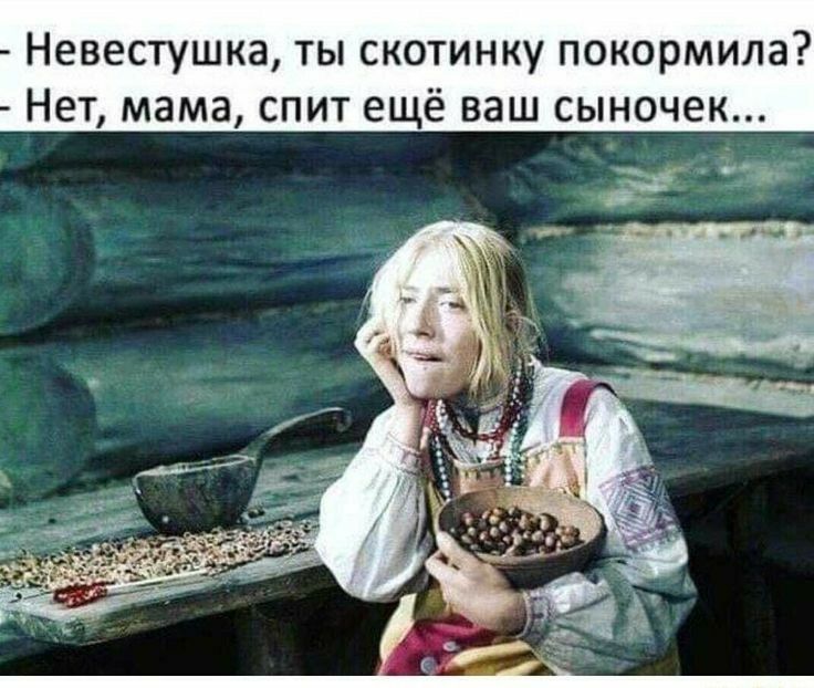 Невестушка ты скотинку покормила Нет мама спит ещё ваш сыночек