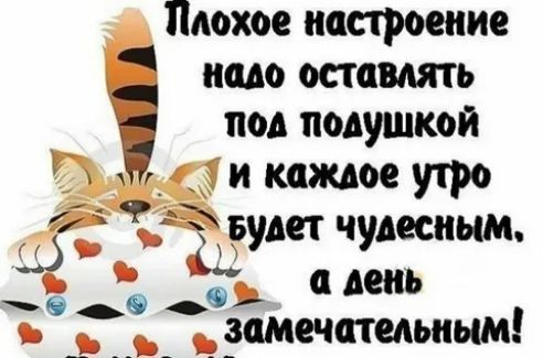 Плохое настроение надо оставлять под подушкой Ёх дтп каждое утро Ті А О_ С чудесным а лень 9 ь _ ___ _амечатедьиым
