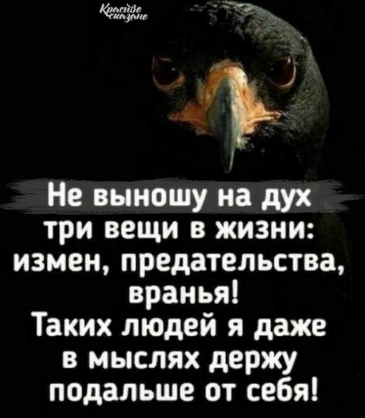 ппти Ш _ му лк і 1 Не выношу на дух три вещи в жизни измен предательства вранья Таких людей я даже в мыслях держу подальше от себя