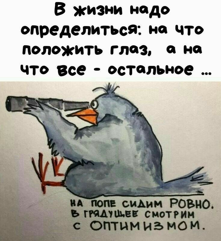 В жизни надо определиться но что положить глаз но что все остальное