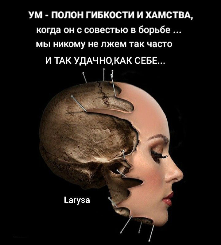 УМ ПОЛО ГИБКОСТИ И ХАМСТВА когда он с совестью в борьбе мы никому не лжем так часто И ТАК УДАЧН0КАК СЕБЕ