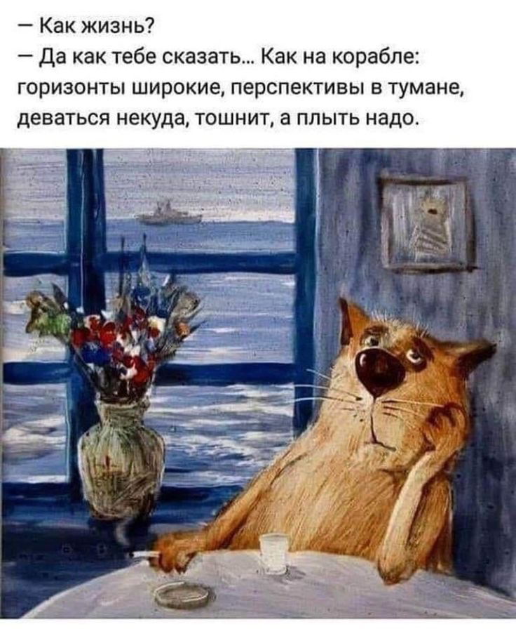 Как жизнь да как тебе сказать Как на корабле горизонты широкие перспективы в тумане деваться некуда тошнит а плыть надо