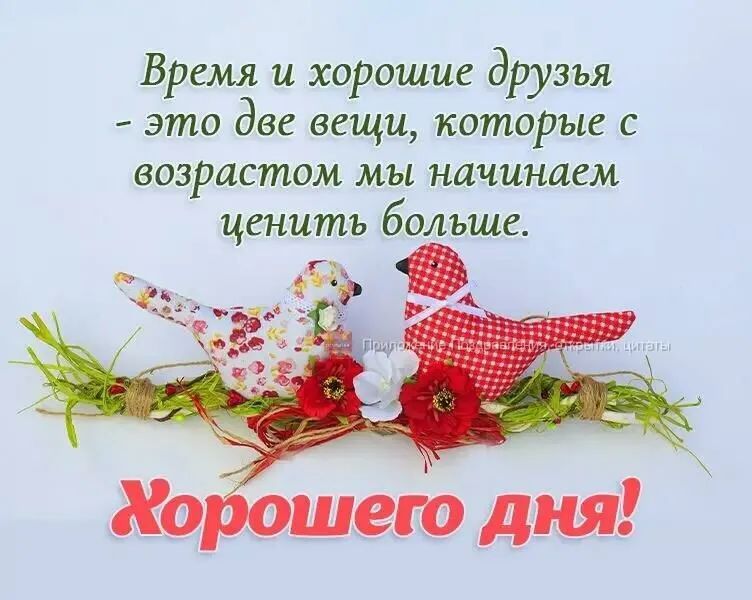 Время и хорошие друзья это две вещи которые с возрастом мы начинаем ценить больше о Хорошего дня