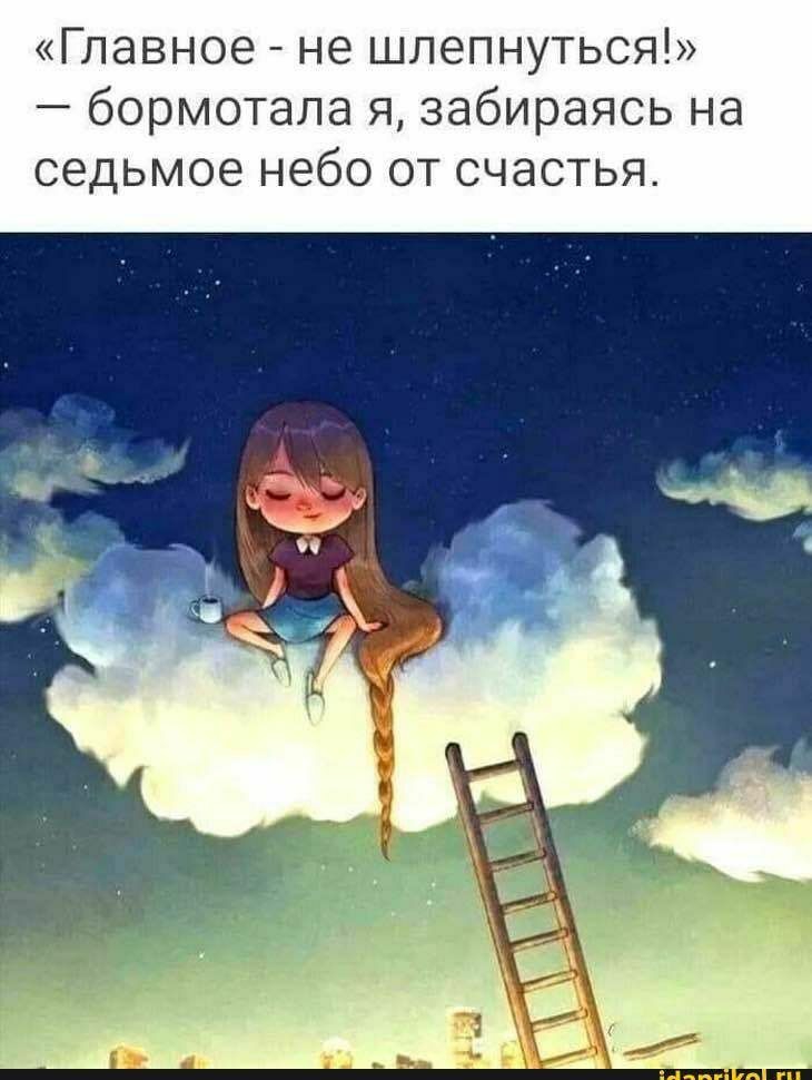 Главное не шлепнуться бормотала я забираясь на седьмое небо от счастья