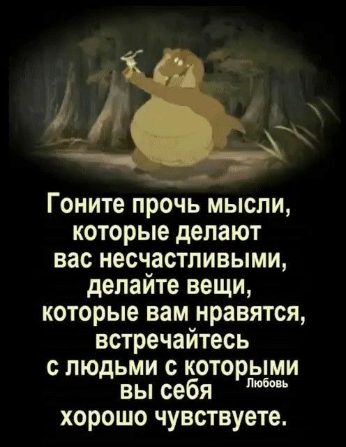 Гоните прочь мысли которые делают вас несчастливыми делайте вещи которые вам нравятся встречайтесь с людьми с которыми вы себя хорошо чувствуете