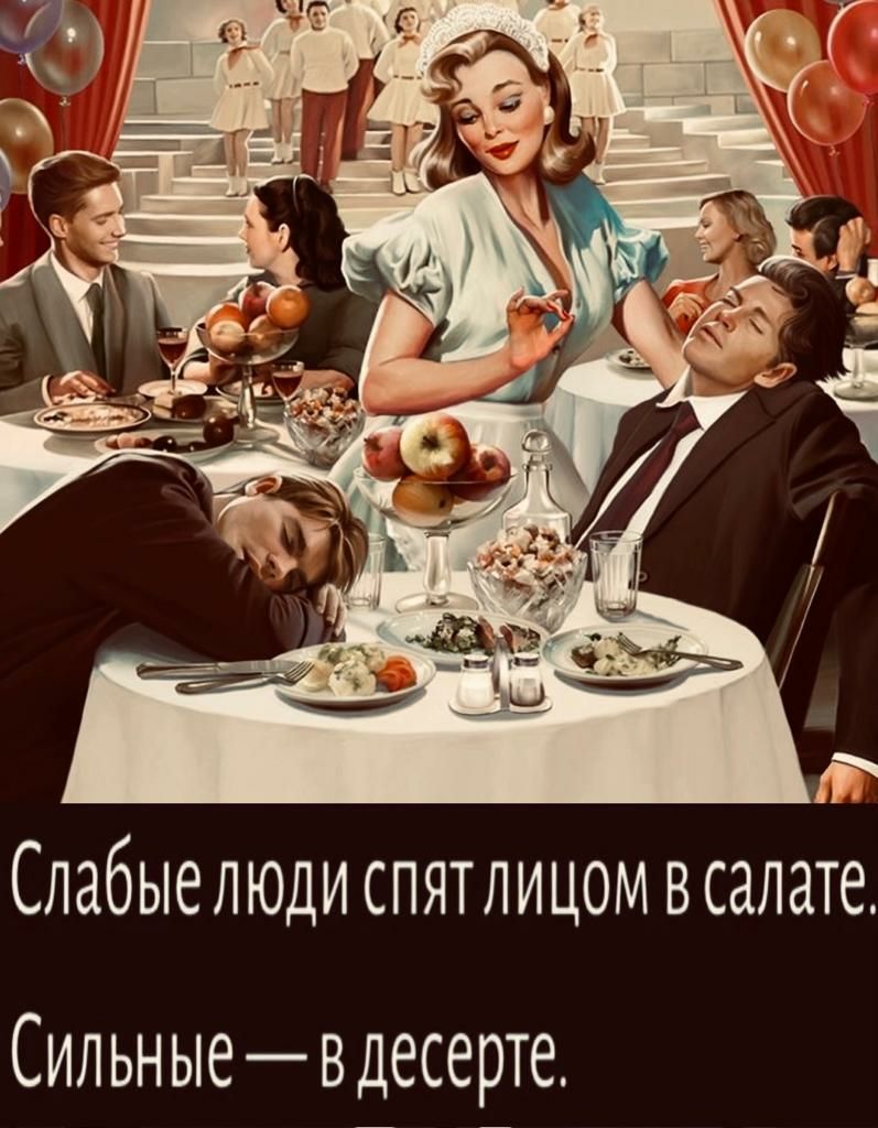 к Слабыелюди СПЯТЛИЦОМ всалате Сильныевдесерте