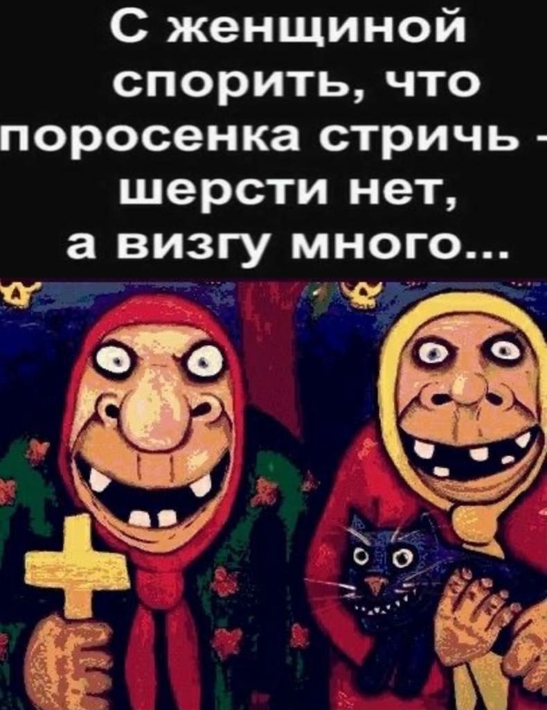 С женщиной спорить что поросенка стричь шерсти нет а визгу много